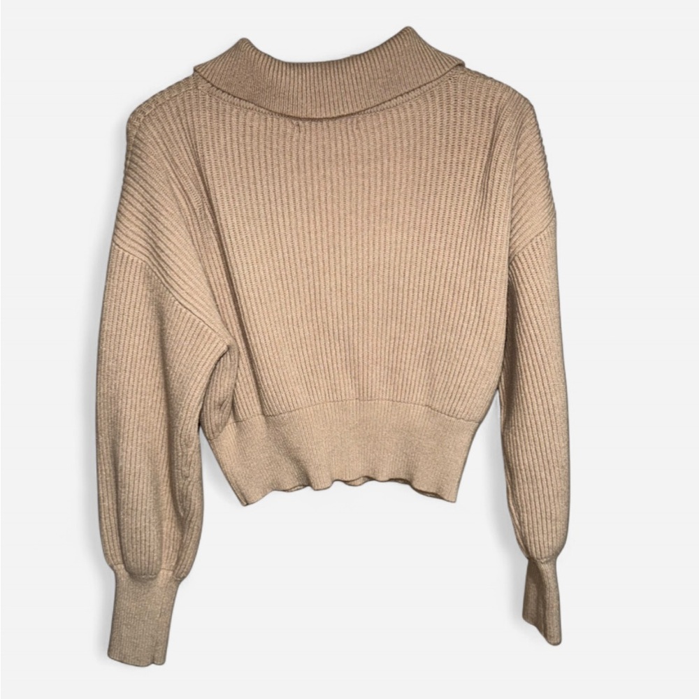 OAK + FORT Ribbed Button-Up Cardigan - Beige - Picture 4 of 6